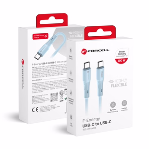 Кабель USB C to USB C Forcell F-Energy QC4.0 PD 5A 100W Silicone 1 m C347 синий