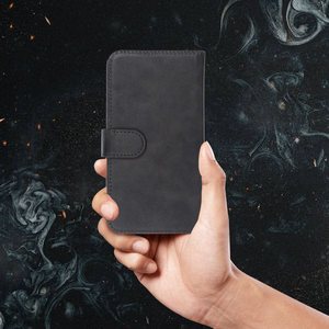 Universali knygos dėklas dydis S iPhone 12 / 13 / SAMSUNG S6 / A5 2016 / XCOVER 4 / S22 / HUAWEI P8 2017 juodas