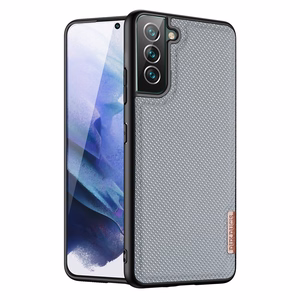Dux Ducis Fino dėklas yra pagamintas iš nailono medžiagos Samsung Galaxy S22 + (S22 Plus) mėlynas