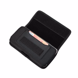 Horizontal Belt Phone Pouch for iPhone 5 / 5s / SE / 5c, Oppo A71, Oxford Model 1, Black
