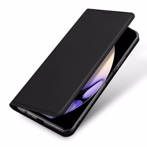 Dux Ducis Skin Pro Dėklas Realme 10 Pro lankstus dangtelis kortų piniginė stovas - juodas