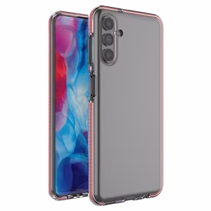 Spring dėklas telefonui gelinis dėklas su spalvotu rėmeliu Samsung Galaxy A13 5G šviesiai rožinė