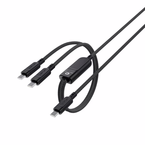 Acefast C5 кабель USB-C - USB-C USB-C 2 в 1 100W 480Mb/s - чёрный