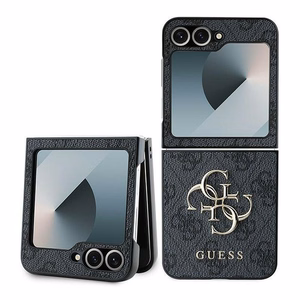 Чехол GUESS для Samsung Z Flip 6 GUHCZF64GMGGR (PU 4G Leather Metal Logo) чёрный
