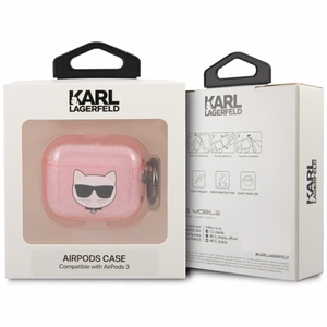 Karl Lagerfeld Glitter Choupette чехол для AirPods 3 - розовый