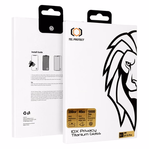 Apsauginis stiklas Tel Protect 10X Privacy Titanium skirtas Samsung Galaxy S25 Ultra (su piršto atpažinimu)
