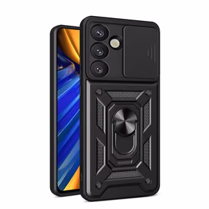 Чехол Hybrid Armor Camshield с подставкой и защитой камеры для Samsung Galaxy M16 5G / F16 5G - чёрный