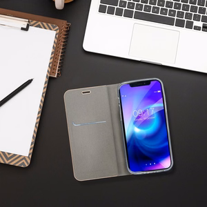 LUNA knygos auksinis dėklas XIAOMI Redmi Note 13 PRO 4G / POCO M6 Pro 4G sidabrinis