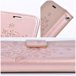 MEZZO knygos tipo dėklas telefonui XIAOMI Redmi Note 10 Pro su medžiu, rožinio aukso spalvos