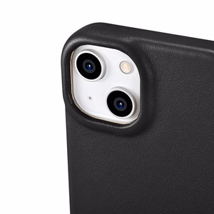 iCarer CE Premium odinis folio dėklas iPhone 14 Plus su MagSafe magnetiniu flipu - juodas