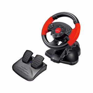 xlyne EG103 игровой руль ПК, Playstation 2, Playstation 3 цифровой чёрный красный