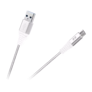 REBEL USB – micro USB kabelis, 100 cm, baltas