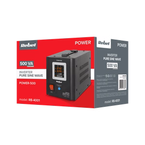 Rebel POWER-500 emergency power supply, pure sine wave inverter with charging, 12 V / 230 V, 500 VA / 300 W