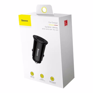 Baseus Circular automobilinis įkroviklis 2x USB QC3.0, 30W, juodas