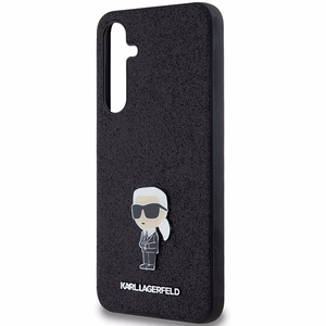 Чехол Karl Lagerfeld Fixed Glitter Ikonik Logo Metal Pin для Samsung Galaxy A55 - чёрный