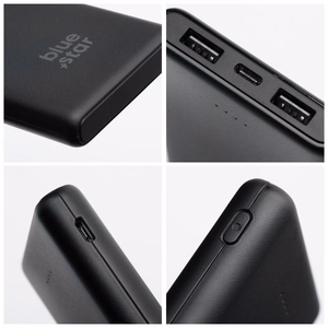 Išorinė baterija POWER BANK Blue Star (W1061) 10000mAh (2xUSB; 1xType-C) juoda