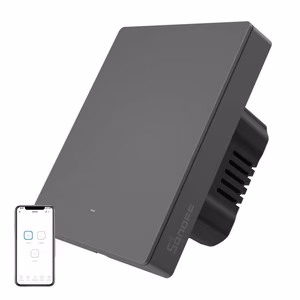 SONOFF M5-1C-80 WiFi išmanusis sieninis jungiklis (1 kanalas, rėmui, grafito spalva)