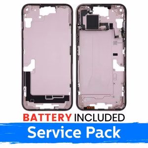 Ekrano rėmas / Vidinis korpusas skirtas Apple iPhone 15 Plus korpusas + baterija / Pink / (Service Pack)