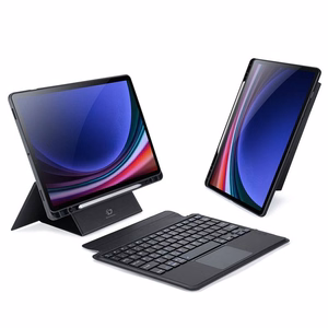 DUX DUCIS dėklas DK sulankstomas su belaidžiu klaviatūra SAMSUNG Tab S9/S9FE/S10FE juodas