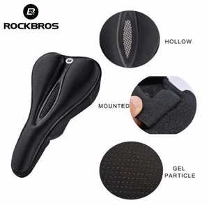 Rockbros LF047-S silikoninis gelinis dviračio sėdynės užvalkalas, dydis M - juodas