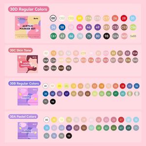 Acrylic Marker Pens ARRTX 30B, 30 Colours