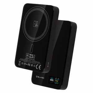 Blavec Power Bank 10000mAh BJ-04 Slim 13,5mm - Type C - 22,5W magnetic Magsafe 3 in 1 (PBBJ04-MC10B) black glass
