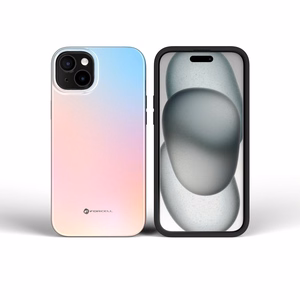 FORCELL F-PROTECT Mirage, militarinio kritimo testuotas dėklas telefonui, MagSafe suderinamas IPHONE 15 PRO rožinis mėlynas