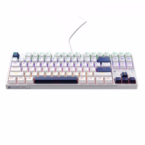 Machenike K500B-B87 Laidinė mechaninė žaidimų klaviatūra su apšvietimu, Red Switch - baltas