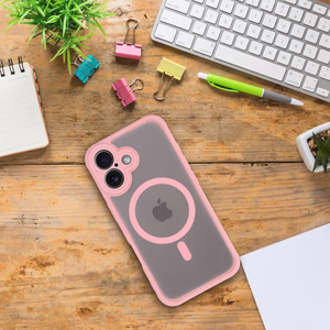 FULL MATTE MAG COVER dėklas telefonui suderinamas su MagSafe Samsung A17 šviesiai rožinė