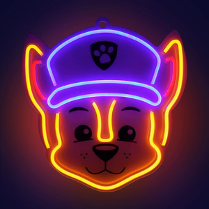 Pakabinama neoninė LED dekoracija ant organinio stiklo Paw Patrol – Chase OW-130346