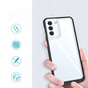 Skaidrus 3in1 dėklas Samsung Galaxy S22 + (S22 Plus) rėmelio gelis juodas