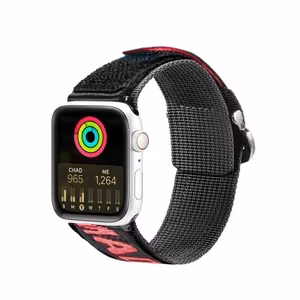 Dux Ducis Strap (Outdoor Version) ремешок Apple Watch Ultra, SE, 9, 8, 7, 6, 5, 4, 3, 2, 1 (49, 45, 44, 42 mm) нейлоновый ремешок-браслет чёрно-красный