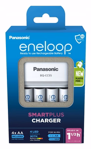 Baterijų įkroviklis PANASONIC Eneloop Smartplus BQ-CC55 + 4x AA 2000 mAh (K-KJ55MCD40E)