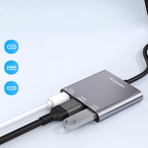 Wozinsky WHCH-01 USB-C PD 100W HDMI 4K@30Hz USB-A 10Gbps хаб - серый