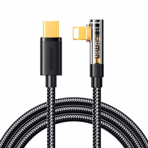 Joyroom S-CL020A6 gaming Lightning / USB-C 90° kabelis, 20W, 1,2 m, juodas
