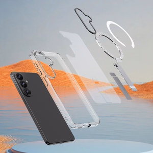 Hybrid Armor X dėklas Samsung Galaxy A57 su stovu suderinamas su MagSafe skaidrus