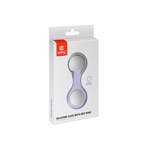 Crong silikoninis apsauginis dėklas su raktų žiedu, skirtas Apple AirTag 1 / 2, violetinis