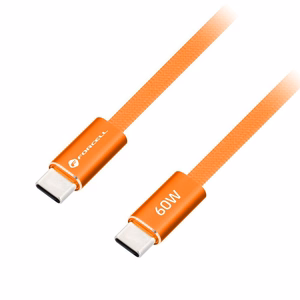 Кабель USB-C — USB-C Forcell F-Energy QC4.0 PD 3A 60W Cafule Flat 1,2 м CCFN23 оранжевый