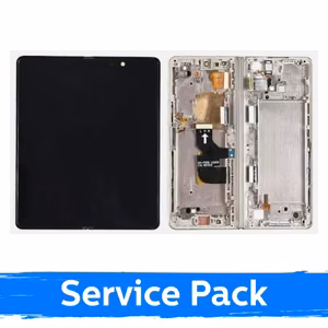 LCD ekranas Samsung F936 Z Fold4 (VIDINIS) su rėmeliu / Beige / (Service Pack)