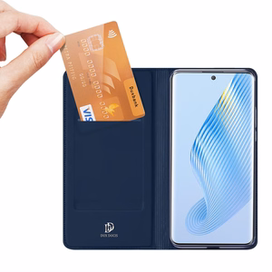 Dux Ducis Skin Pro dėklas Honor Magic5 Flip kortelių piniginė stovas mėlyna