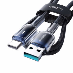 Кабель Joyroom S-A42 Crystal-Clear Series 3A USB-A - USB-C 1,2 м - чёрный