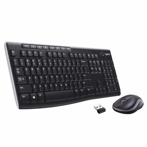 Belaidis QWERTY klaviatūros ir pelės rinkinys Logitech MK270, juodas
