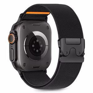 Tech-Protect нейлоновый ремешок с застежкой для Apple Watch 44 / 45 / 46 / 49 mm — черный