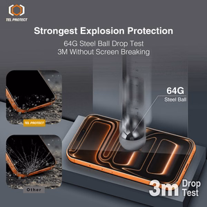 Tempered glass Tel Protect 10X HD DLC Diamond Coating for Iphone 17E/16E/14/13 Pro/13 (envelope)