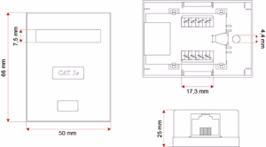 A-LAN GN005 tinklo jungiamoji dėžutė Cat5e Balta