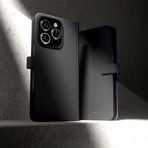 Puro Wallet Magnetinis nuimamas 2in1 PU odinis dėklas su atvartu ir pinigine telefonui iPhone 16 Pro - juodas