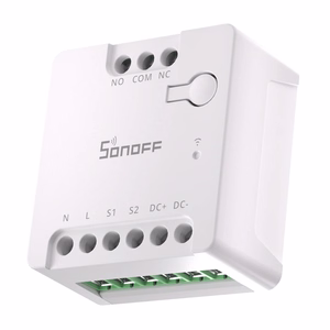 SONOFF MINI-D išmanusis Wi-Fi Matter jungiklis (AC/DC 12-48V, sausasis kontaktas)