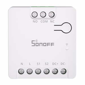 SONOFF MINI-D išmanusis Wi-Fi Matter jungiklis (AC/DC 12-48V, sausasis kontaktas)