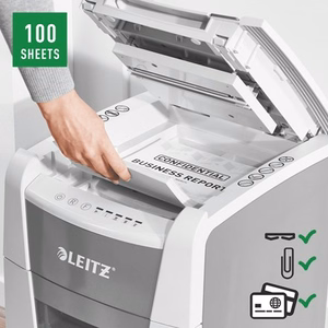 Leitz 80110000 dokumentų naikiklis Kryžminis 22 cm Pilka, Balta
