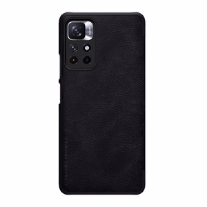 Nillkin Qin dėklas atverčiamas dėklas Xiaomi Redmi Note 11T 5G / 11S 5G / 11 5G (Kinija) / Poco M4 Pro 5G - juodas